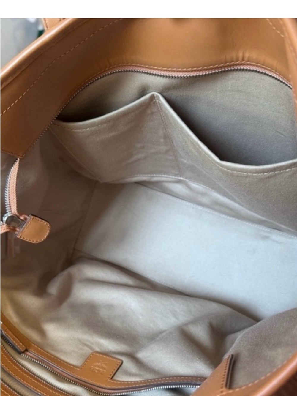 MCM Cognac and Ivory Visetos Large Tote with Matching Zip Wallet - Picture 5 of 12